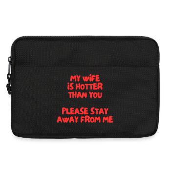 Meine Frau ist heißer als du - Laptoptasche 13" - Schwarz - Vorne