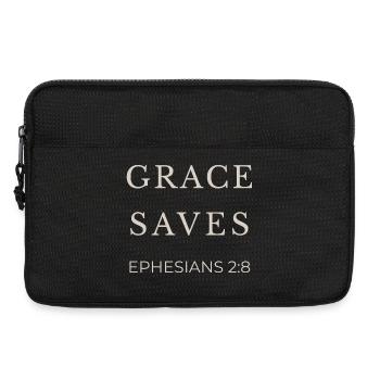 GNADE RETTET | Epheser 2 Vers 8 | Christian - Laptoptasche 13" - Schwarz - Vorne