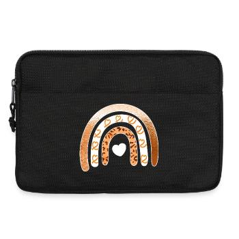 Leopard-Regenbogenherz-Arc - Laptoptasche 13" - Schwarz - Vorne