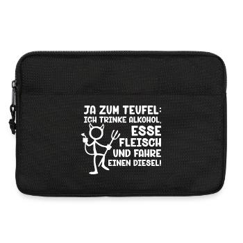 Ja zum Teufel ich trinke Alkohol Esse Fleisch - Laptoptasche 13" - Schwarz - Vorne