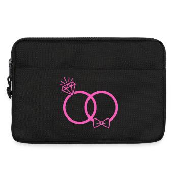 Wedding rings pink - Laptop bag 13" - black - Front