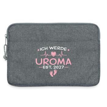Ich werde Uroma 2027 - Ururenkelkind Ankündigung - Laptoptasche 13" - Grau meliert - Vorne