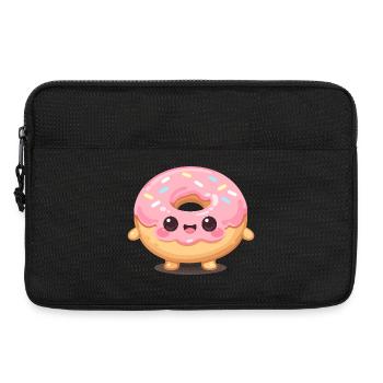 Sourire en Donut Kawaii - Sacoche pour ordinateur portable 13 pouces - noir - Devant