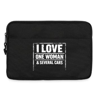 Vintage Garage Car Humor T-Shirt Black Text - Laptop bag 13" - black - Front