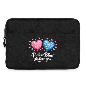 Pink Or Blue We Love You Baby Gender Reveal Design - Laptoptasche 13" - Schwarz - Vorne