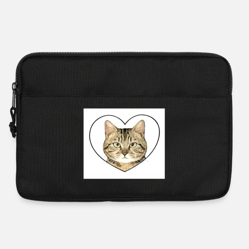 Katzenherz: Katzenporträt - Laptoptasche 13" - Schwarz