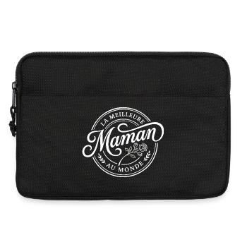 Meilleure Maman au Monde - Logo Floral - Sacoche pour ordinateur portable 13 pouces - noir - Devant