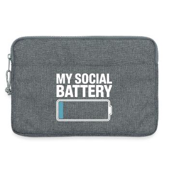 Batterie sociale Introverti Batterie morte - Sacoche pour ordinateur portable 13 pouces - gris chiné - Devant