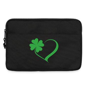 Green Shamrock Heart Design - Laptop bag 13" - black - Front