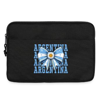 Nœud Drapeau Argentine | Style Coquette Argentin - Sacoche pour ordinateur portable 13 pouces - noir - Devant
