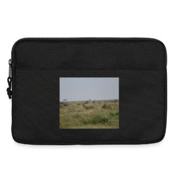 Lion dans la savane au crépuscule - Sacoche pour ordinateur portable 13 pouces - noir - Devant
