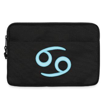 Krebs-Sternzeichen Pastellblau - Laptoptasche 13" - Schwarz - Vorne