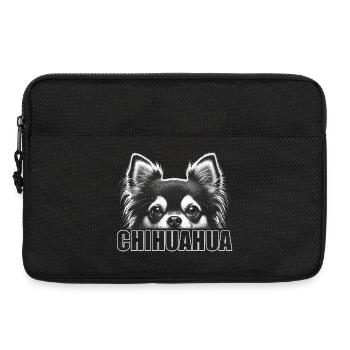 Chihuahua Porträt mit horizontalem Schriftzug - Laptoptasche 13" - Schwarz - Vorne