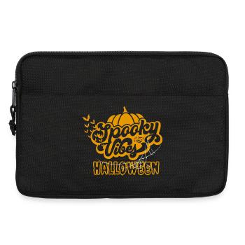 Spooky Vibes Halloween Kürbis Fledermaus Design - Laptoptasche 13" - Schwarz - Vorne