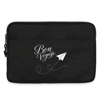 Bon Voyage Papierzug Flugzeug Motiv - Laptoptasche 13" - Schwarz - Vorne