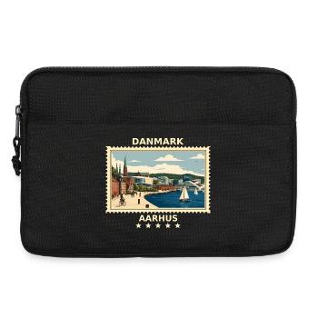 Dänemark Aarhus Vintage Reisemarke - Laptoptasche 13" - Schwarz - Vorne