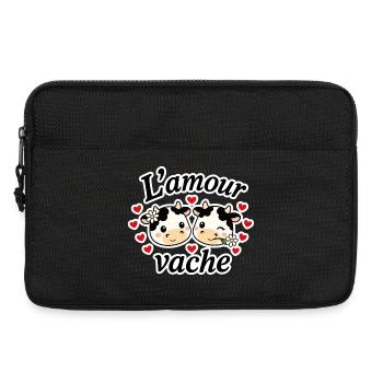 L'amour vache - Sacoche pour ordinateur portable 13 pouces - noir - Devant