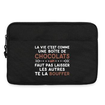 Chocolats Cadeau humour personnalisé - Sacoche pour ordinateur portable 13 pouces - noir - Devant