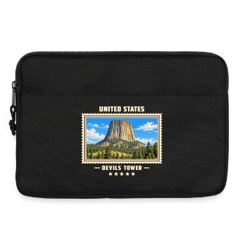 Vereinigte Staaten Devils Tower Vintage Reisemarke - Laptoptasche 13" - Schwarz - Vorne