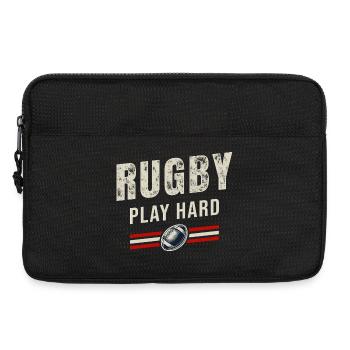 Rugby Spiel hart | Passion Oval Ball - Laptoptasche 13" - Schwarz - Vorne