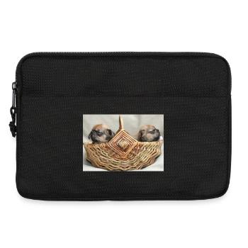 französische Bulldoggen zwei süße Welpen - Laptoptasche 13" - Schwarz - Vorne