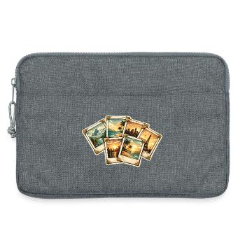 Vintage Postkarten Tropen Sunset - Laptoptasche 13" - Grau meliert - Vorne