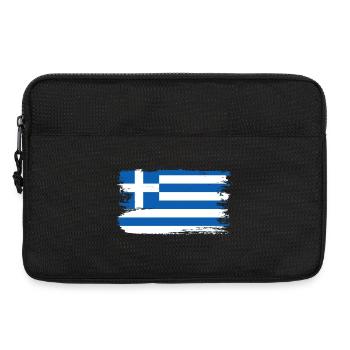 Pinselstrich der griechischen Flagge - Laptoptasche 13" - Schwarz - Vorne