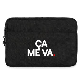 THAT'S FINE WITH ME. – Minimalist French expression - Laptop bag 13" - black - Front