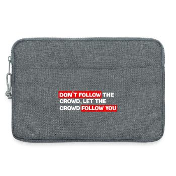 Kontrollieren Sie Ihre eigene Spur: Folgen Sie nicht der Menge - Laptoptasche 13" - Grau meliert - Vorne
