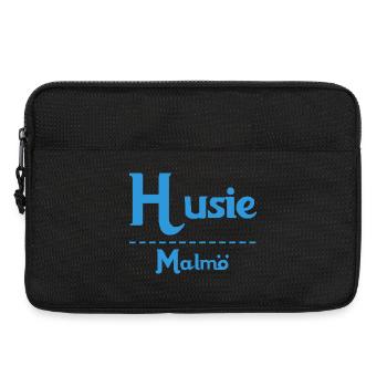 Husie – Malmö Sky Blue Design - Laptop bag 13" - black - Front