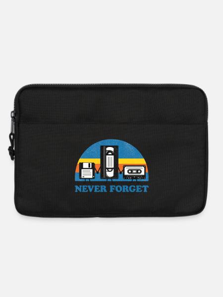 Never Forget Retro Vintage Disk VHS Cassette Shirt - Laptoptasche 13" - Schwarz