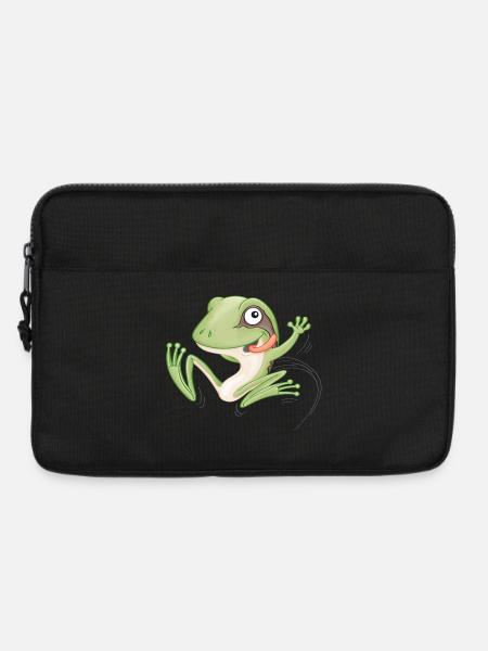 hüpfender Frosch - Laptoptasche 13" - Schwarz