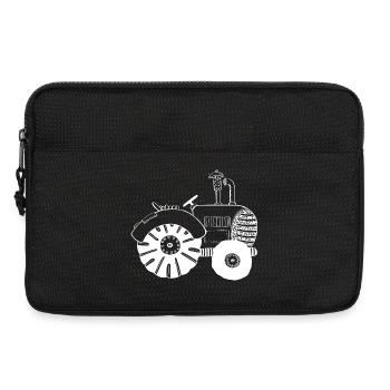 White Tractor - Tractor - Tractors - Comic - Laptop bag 13" - black - Front