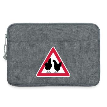 Hühnerabend Huhn Achtung Junggesellinnenabschied - Laptoptasche 13" - Grau meliert - Vorne