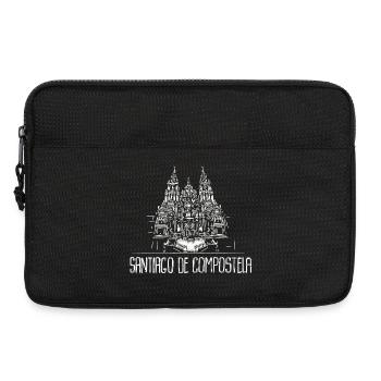 Santiago de Compostela Jakobsweg Camino - Laptoptasche 13" - Schwarz - Vorne