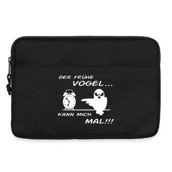 Der Frühe Vogel kann mich mal !!! - Laptoptasche 13" - Schwarz - Vorne