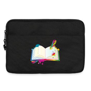 motley diary with quill pen and blobs - Laptop bag 13" - black - Front