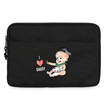 Le bébé aime papa - Sacoche pour ordinateur portable 13 pouces - noir - Devant