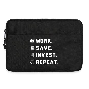 Work. Save. Invest. Repeat. - Laptoptasche 13" - Schwarz - Vorne