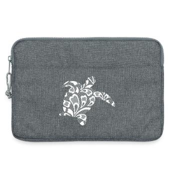 Meeresschildkröte in weißer Spitze. - Laptoptasche 13" - Grau meliert - Vorne