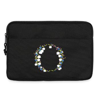 Wreath of lily of the valley, lilac & forget-me-not - Laptop bag 13" - black - Front