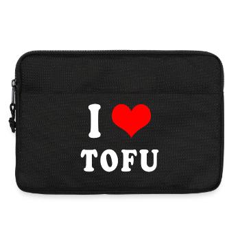 J'adore le tofu - Sacoche pour ordinateur portable 13 pouces - noir - Devant