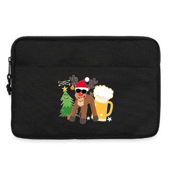 Drunk Reindeer with Beer Christmas Tree Cool - Laptop bag 13" - black - Front