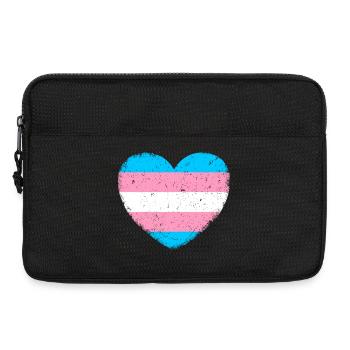 Trans* Herz | Im Vintage-Style - Laptoptasche 13" - Schwarz - Vorne