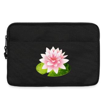 nénuphar brillant avec pétale de nénuphar vert - Sacoche pour ordinateur portable 13 pouces - noir - Devant