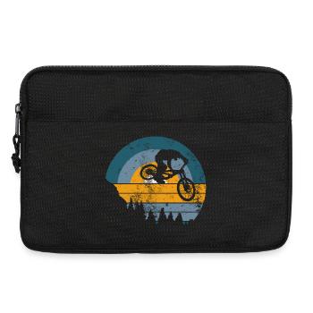 Sunset MTB Jump Silhouette - Laptoptasche 13" - Schwarz - Vorne