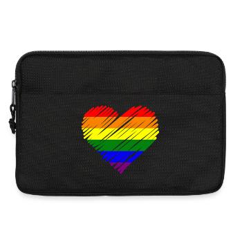 Regenbogen Pride Herz - Laptoptasche 13" - Schwarz - Vorne