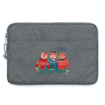Hässlicher Weihnachtspullover - Frohe Weihnachten - Laptoptasche 13" - Grau meliert - Vorne