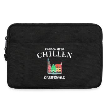 Greifswald, Meer Chillen, Fassaden am Fischmarkt - Laptoptasche 13" - Schwarz - Vorne