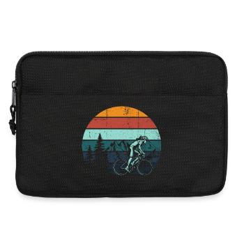 Coucher de soleil rétro Mountain Rider - Sacoche pour ordinateur portable 13 pouces - noir - Devant